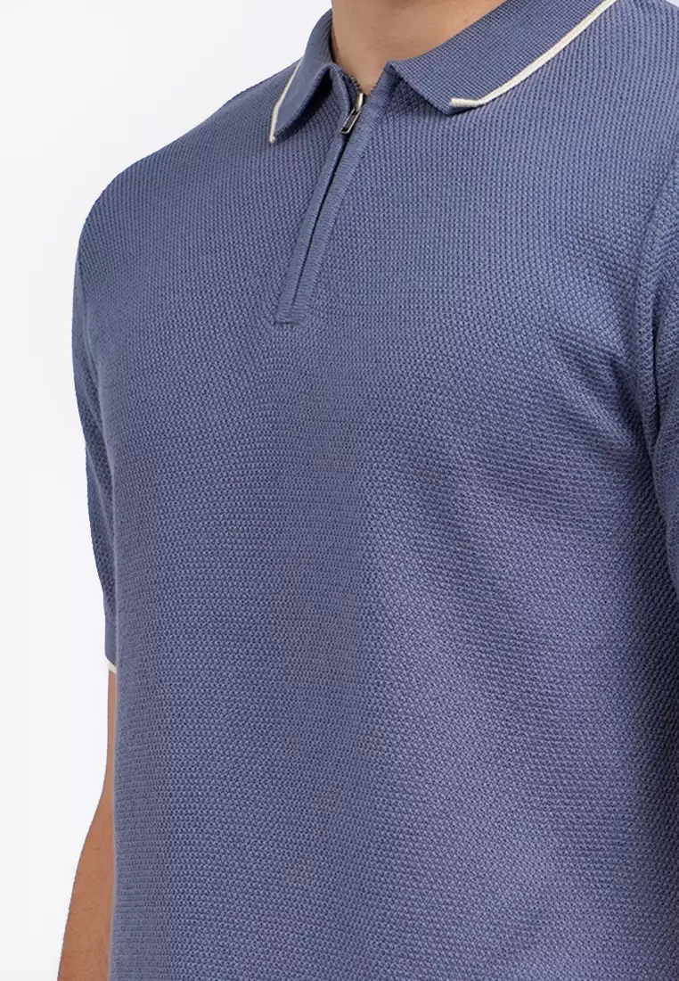 Zipped Short Sleeve Polo Shirt
