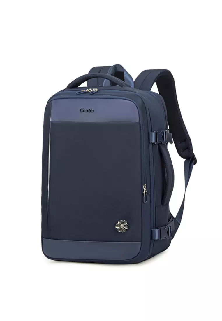 Waterproof Expandable 3 Zipper Suitcase with USB Port Large Backpack for Women