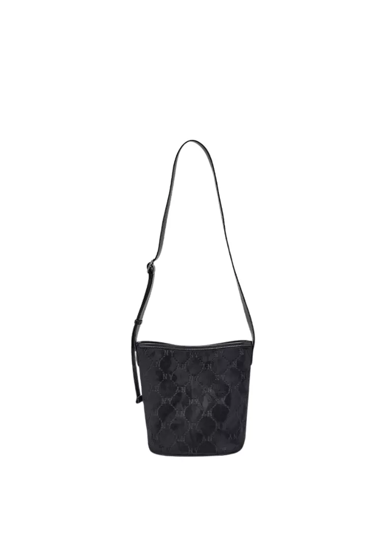 Monogram Suede Bucket Bag - NY Black