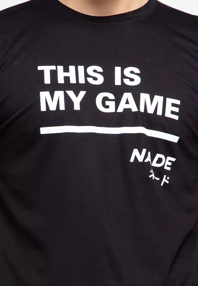 Nade NT316 This Is My Game Big Line Hitam Kaos anti kusut Pria