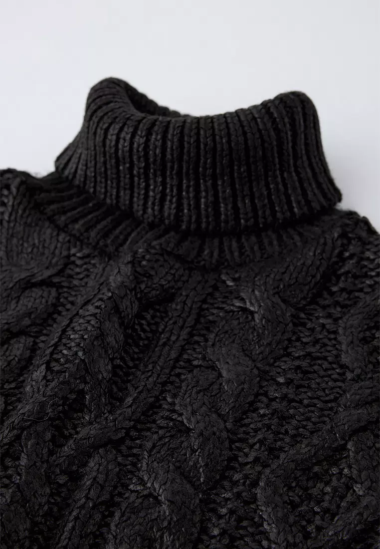 ★ZARA★ WOOL TURTLENECK SWEATER ZARA Turtleneck Sweater Small Wool Blend Gray Marled