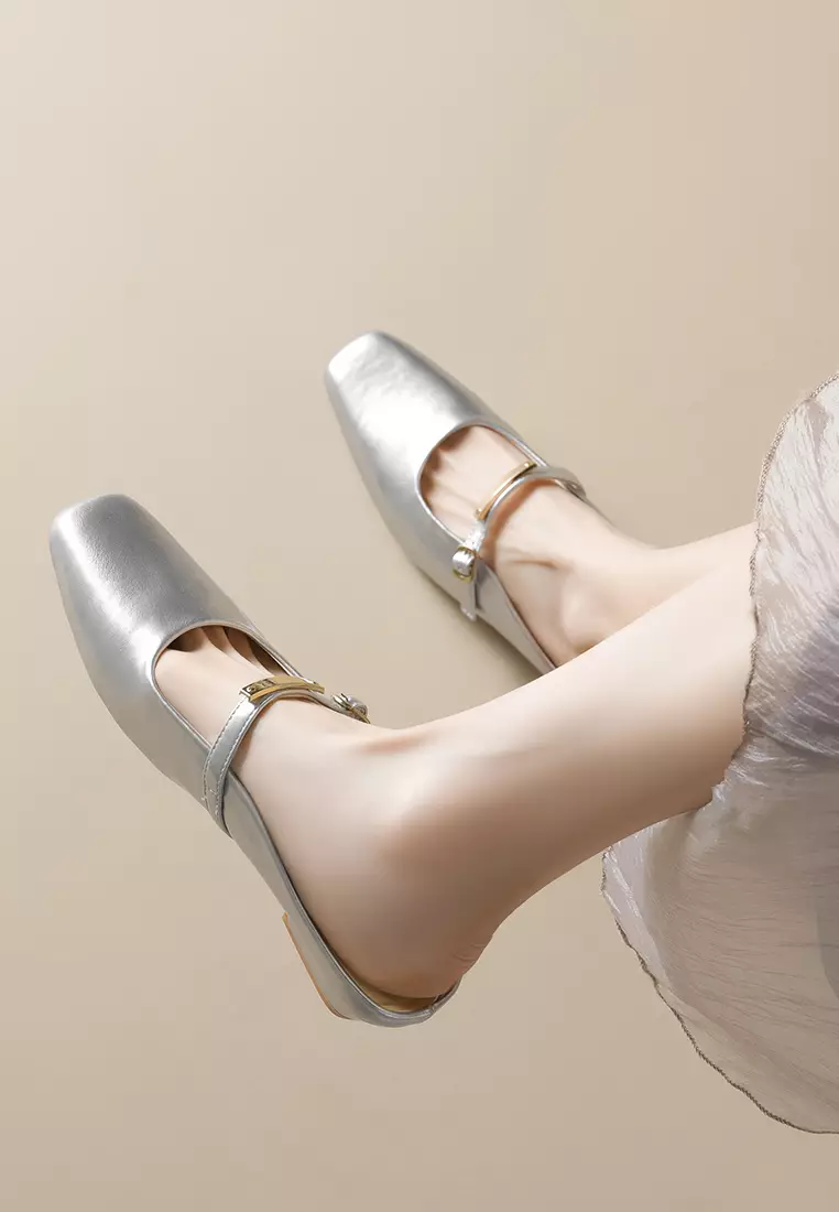 3CM Metal Buckle Strap Mules WW6579-1
