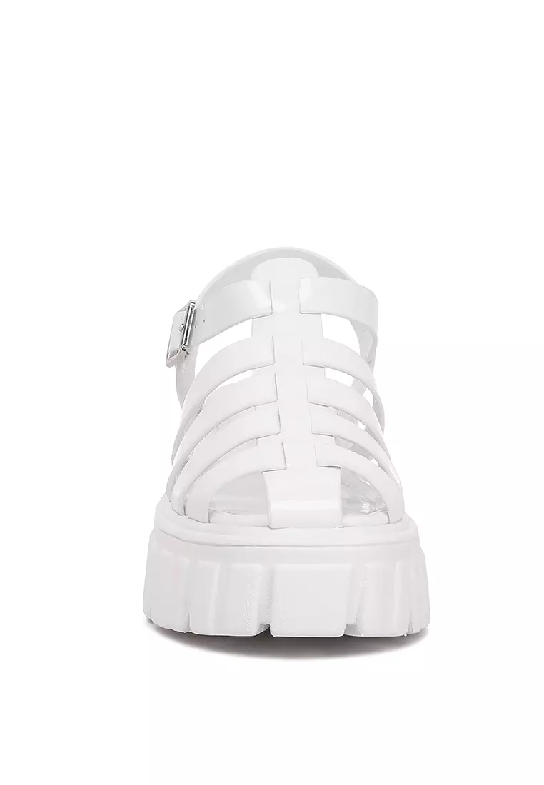 Chunky Gladiator Sandals in White