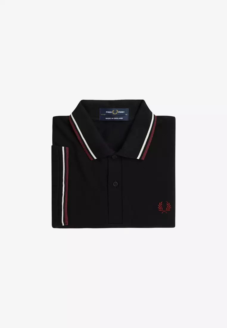 Fred Perry M12 Made in England Twin Tipped Fred Perry Shirt (Black / gne / Champagne)