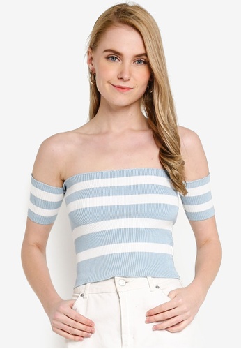 Buy Forever 21 Striped Off The Shoulder Top Online Zalora Malaysia