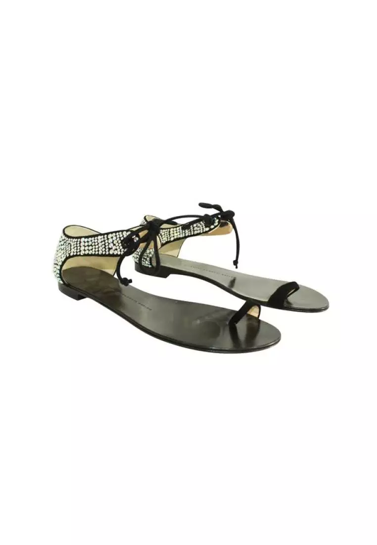 Giuseppe Zanotti Pre Loved GIUSEPPE ZANOTTI One Toe Crystal Flat