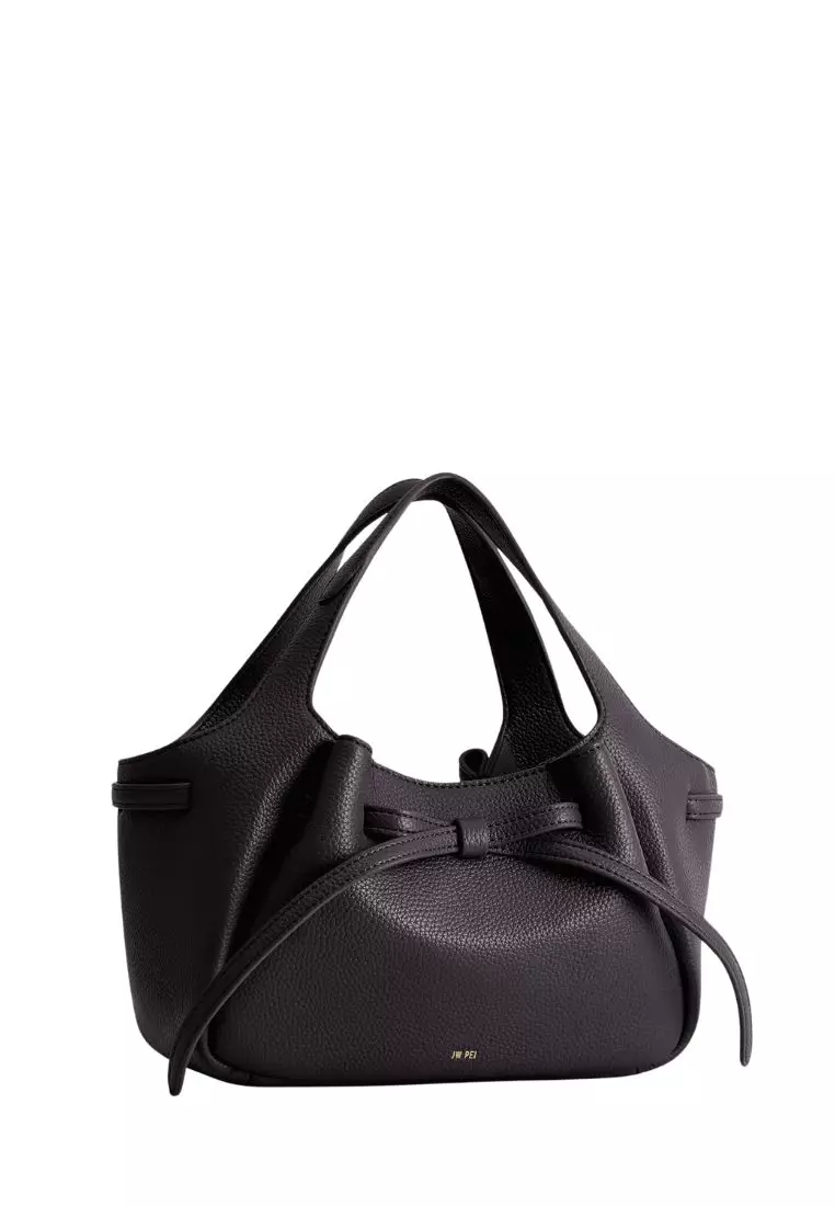 Mabel Soft Bow Tote Bag - Dark Brown