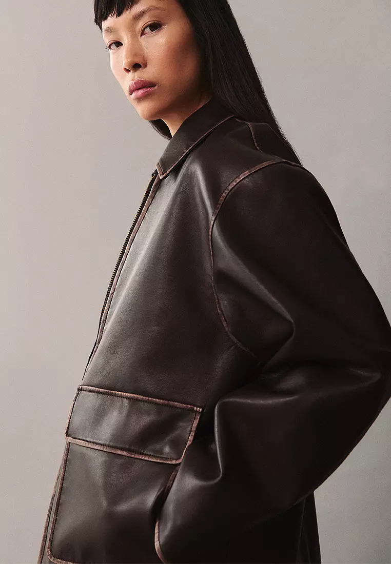 Mango leather jacket uk best sale