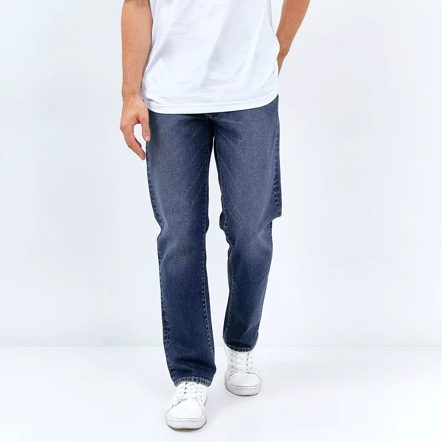 EMBA DENIM - Celana Panjang Denim Pria Regular Fit Non-Stretch Warna Dark Stone - Travis