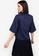 ZALORA WORK navy Notch Neck Wide Sleeves Top 07C3EAAB049A9AGS_2