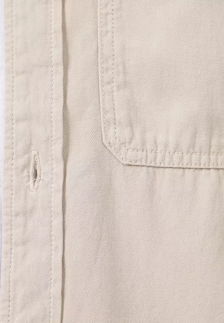 100% Cotton Overshirt With Pockets
