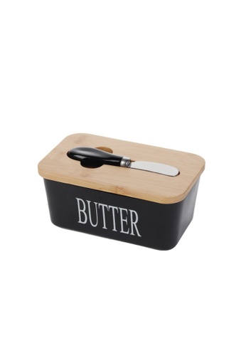 Buy HomesCulture ZIKA Ceramic Butter Canister with Knife and ...
