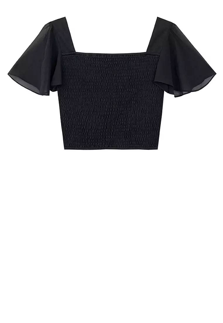 Flutter Sleeve Padded Top