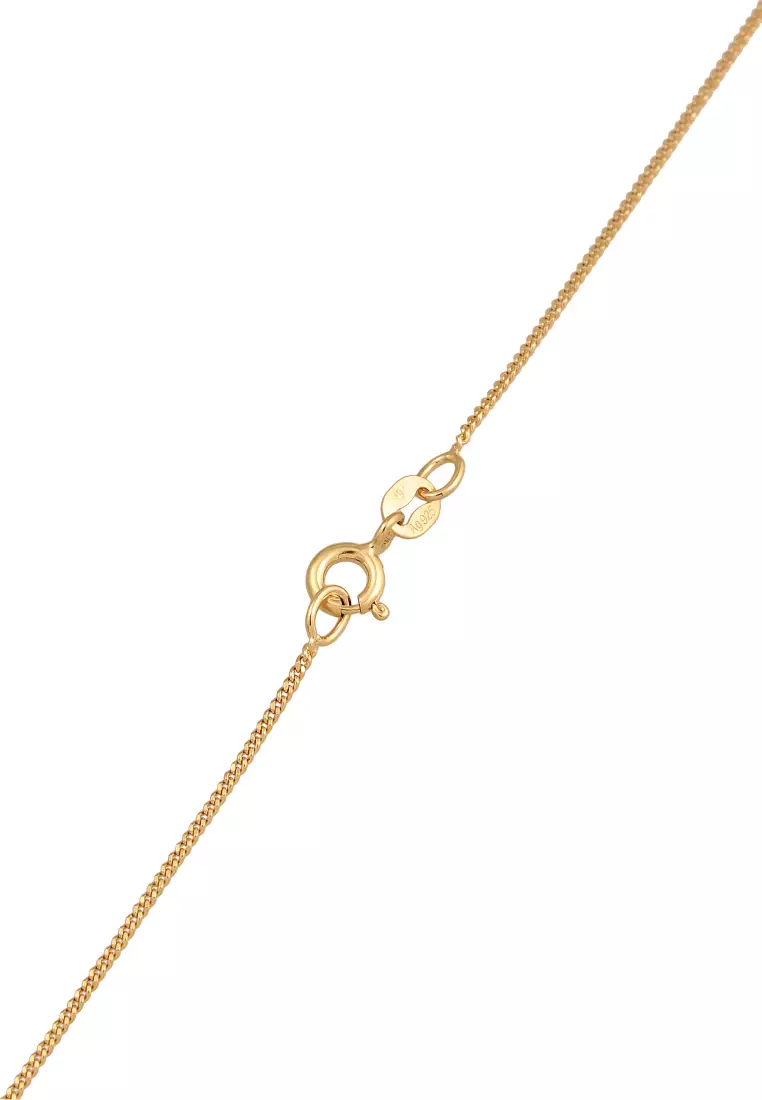 Kalung Perhiasan Perak 925 Wanita Choker Circle Symbol Gold Plated