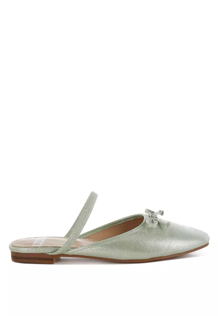 Discount on Rag & CO.  shoes - SKU: Green Glitter Ballet Mules