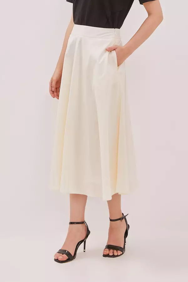 MINIMAL - Kamelie - Rok Midi A line - Offwhite Colour Offwhite