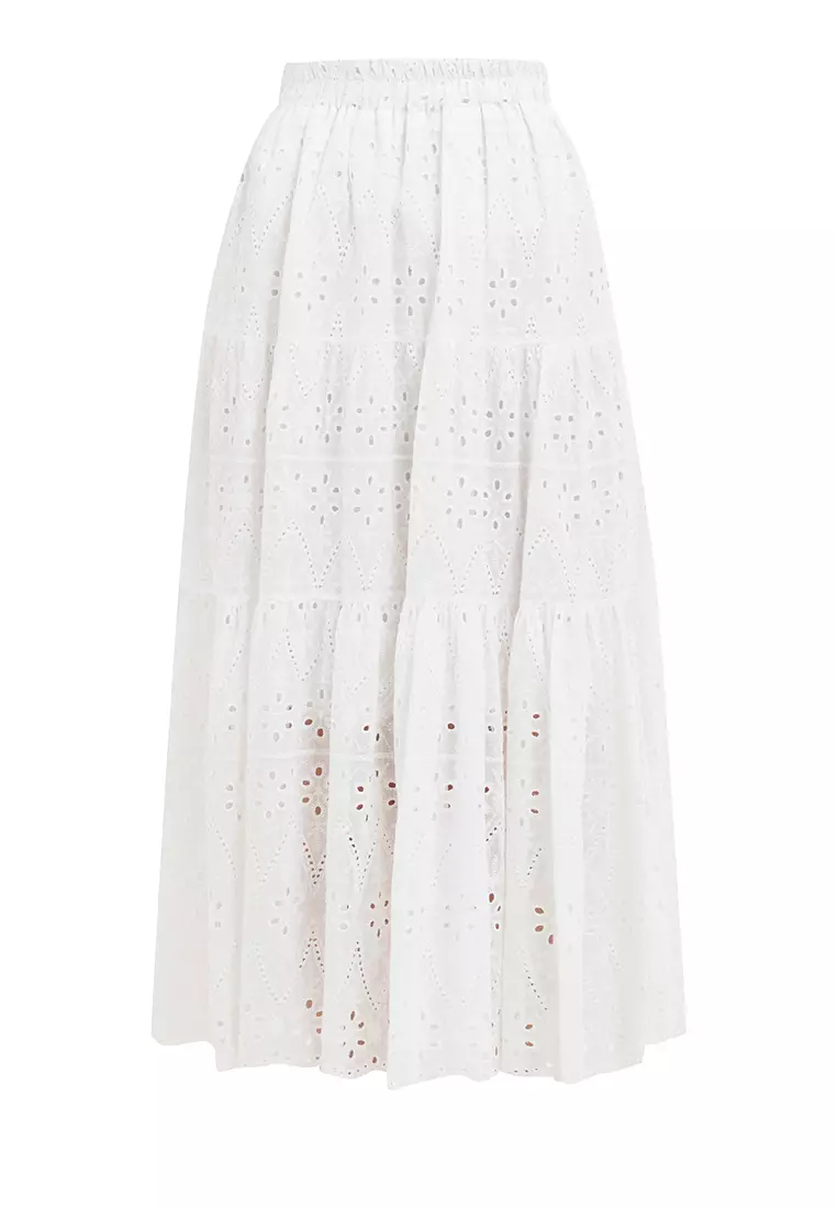 Sunny Eyelet Long Skirt