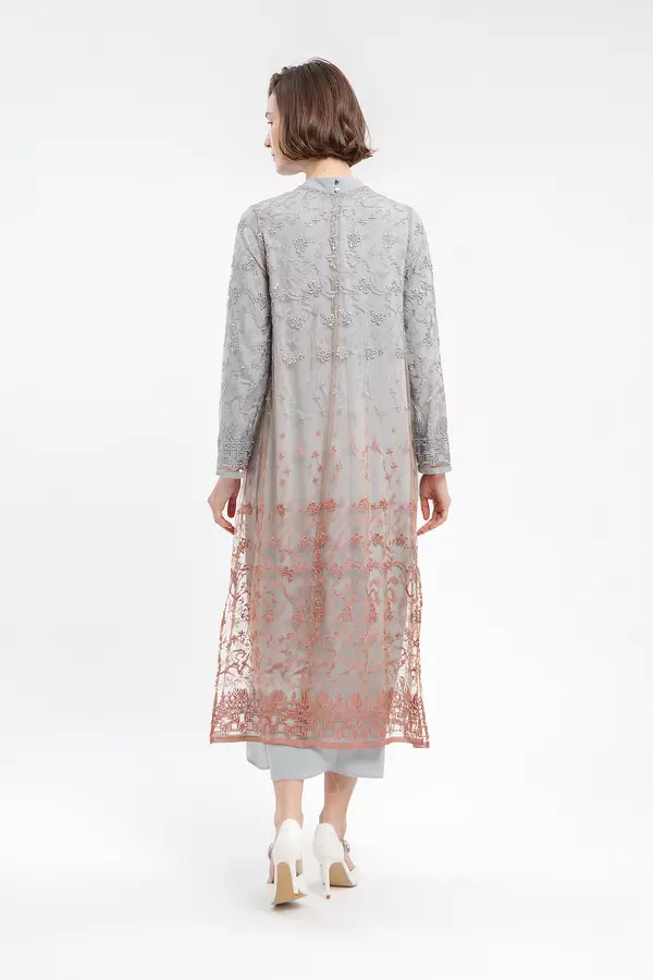 MINIMAL - Basyara - Gamis Bordir Gradasi - Grey Warna Beige