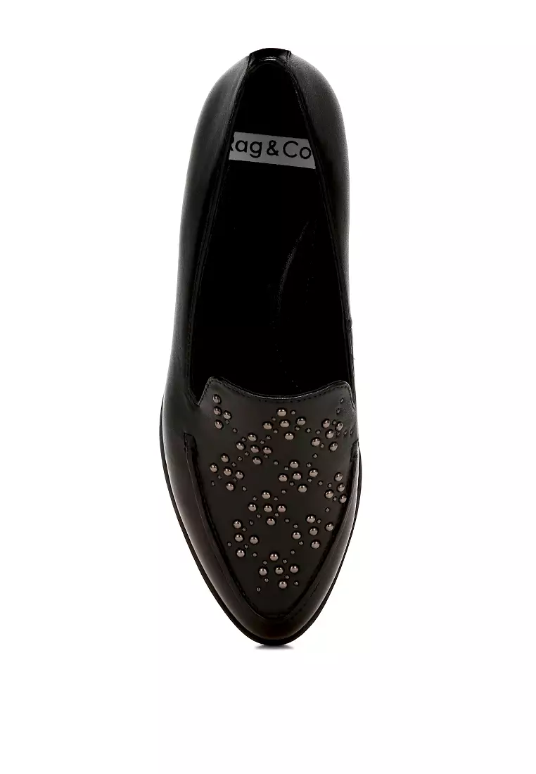 Sepatu Kulit Asli Bertabur Warna Hitam