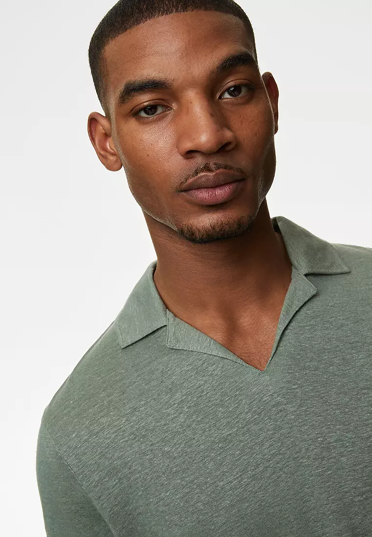 Pure Linen Polo Shirt