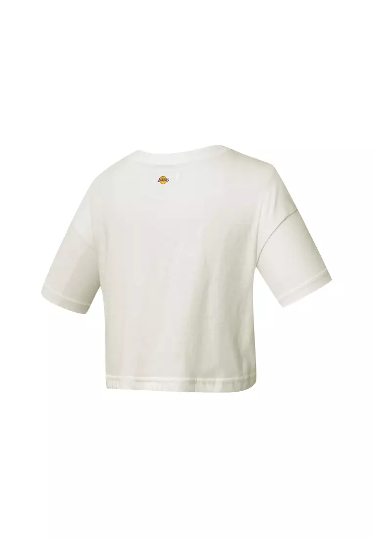Los Angeles Lakers Crop Top for Women Box Fit Core Collection Cropped T-Shirt