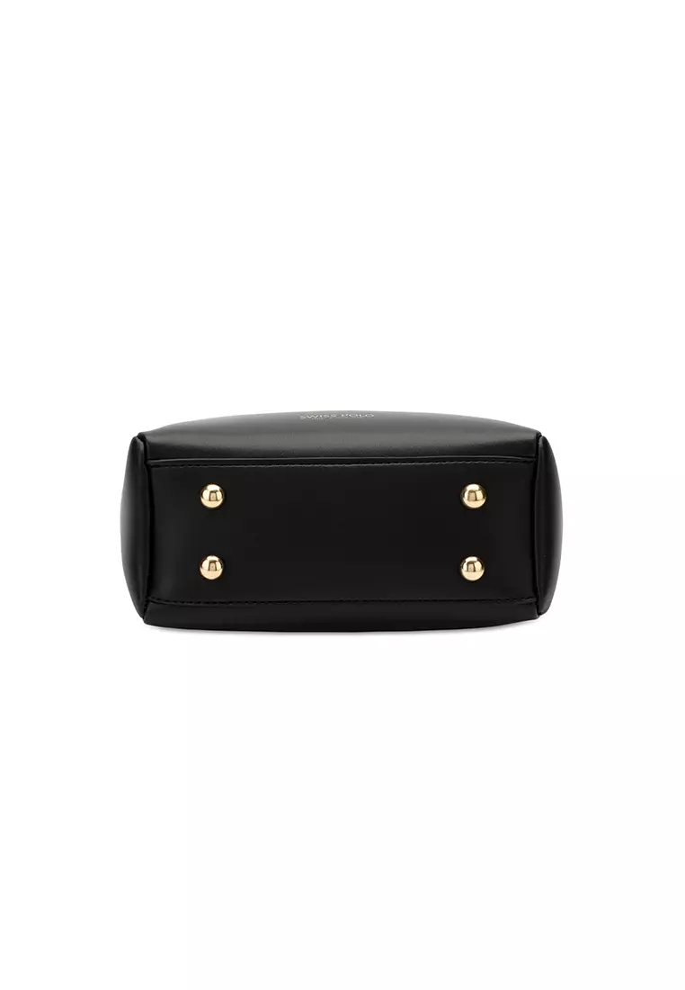 2-In-1 Top Handle Bag Sling Bag & Sling Bag - Black