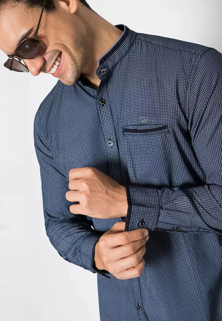 LGS - Kemeja Casual - Lengan Panjang - Navy - JSH.392.S937F.753.C L/S