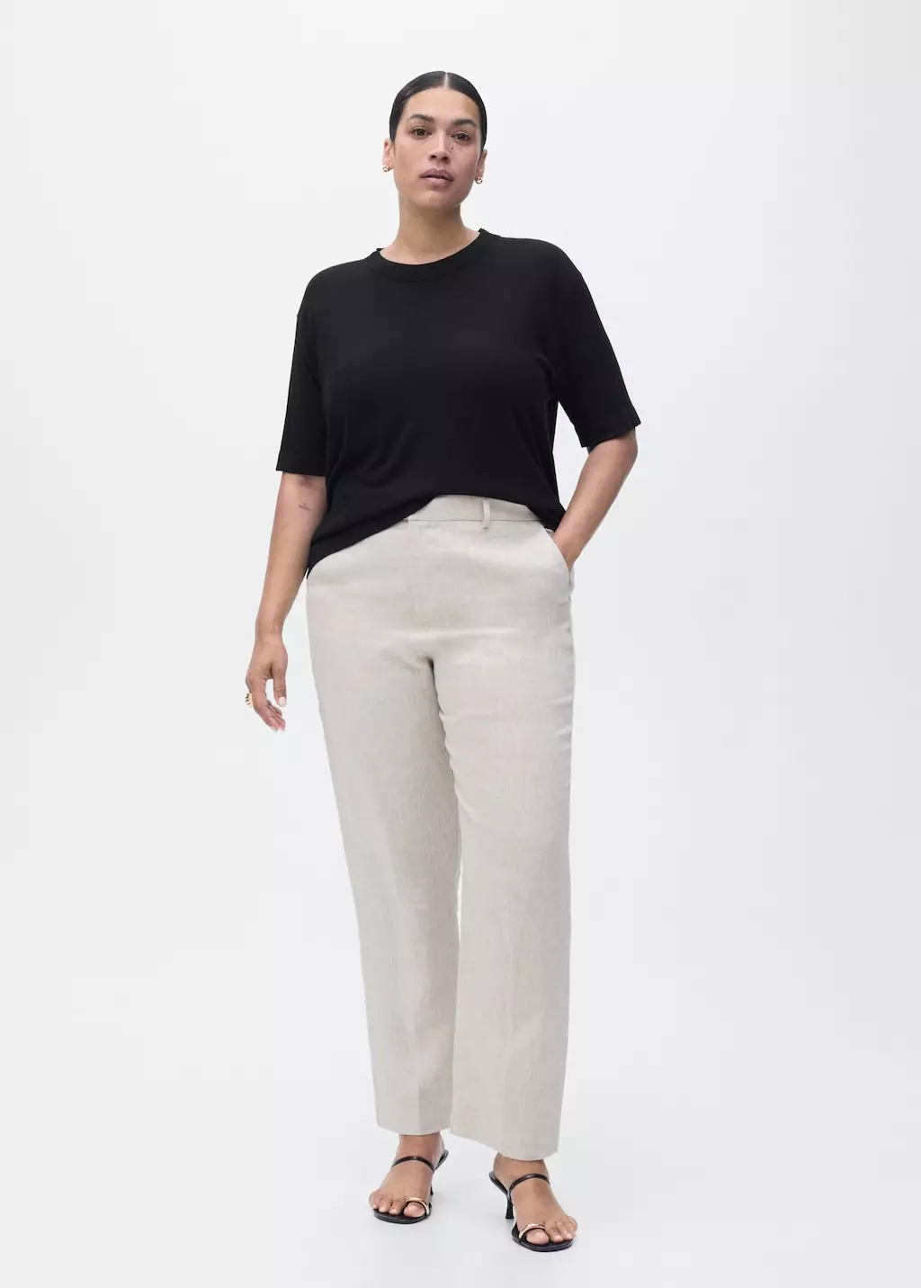 Sweater rajutan halus lengan pendek