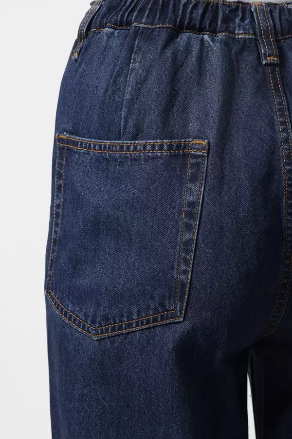 Minimal x Devina Putri - MN323 - Jeans Lebar Lurus - Dark Blue Warna Blue_Dark