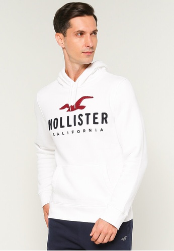 HOLLISTER white Tech Popover Hoodie AC085AA0BEFBD9GS_1