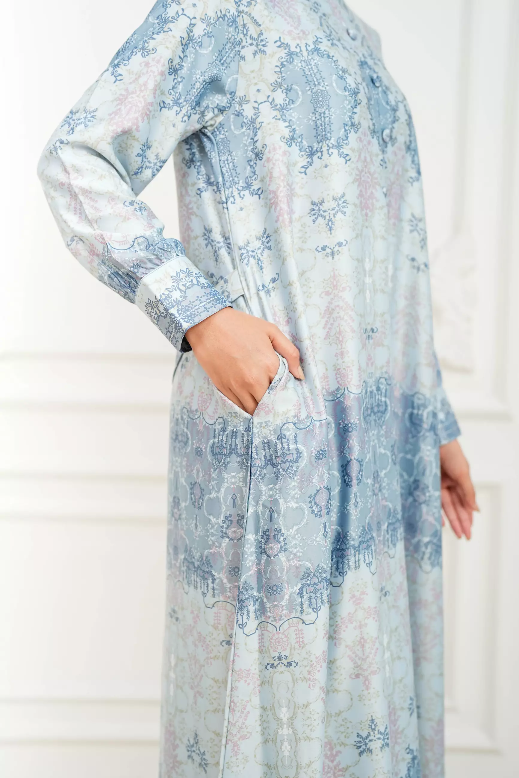 Sarimbit Arunika Sky Blue Wanita  Gamis Dress