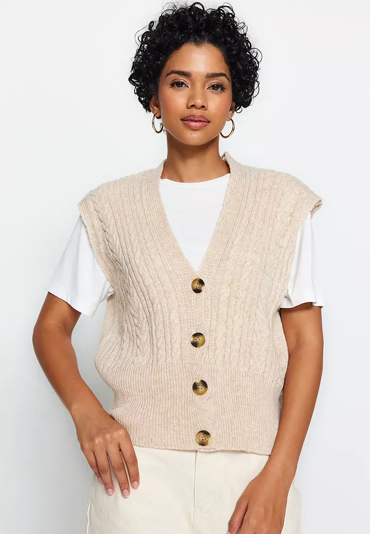 Trendyol Braided Sweater Vest 2024, Buy Trendyol Online