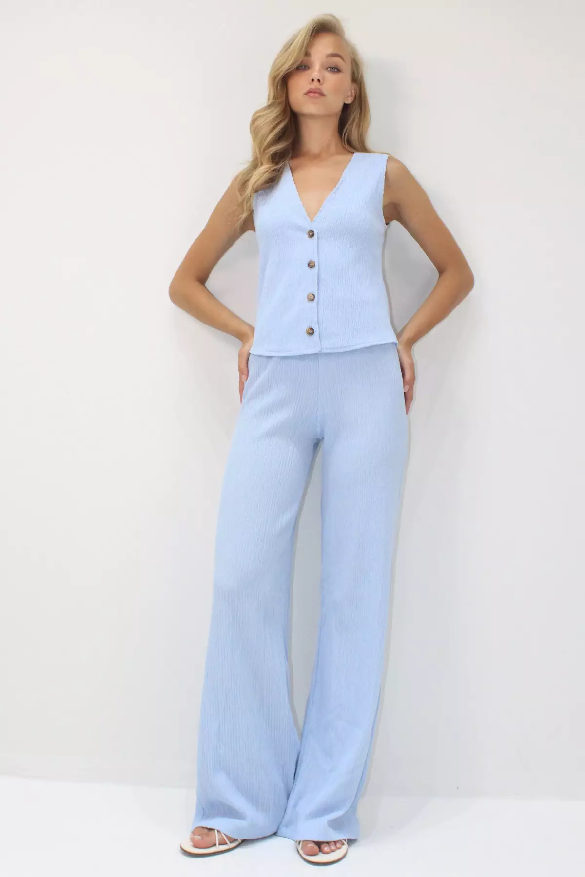 Buttoned Vest & Pants Set