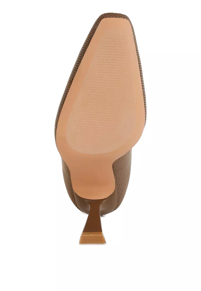 Sepatu Bot Rajutan Warna Taupe