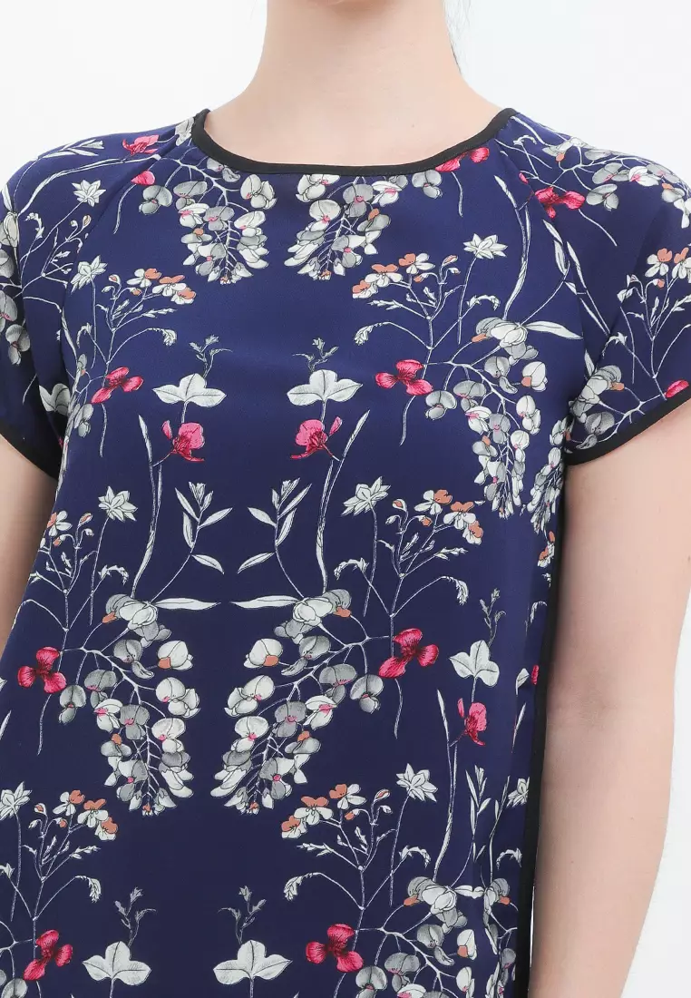 Newt Blouse In Navy Print