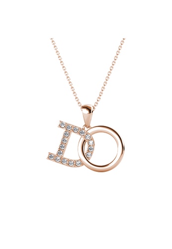 Her Jewellery gold DO Pendant (Rose Gold) - Made with Swarovski Crystals 5EC8BAC8555BB0GS_1
