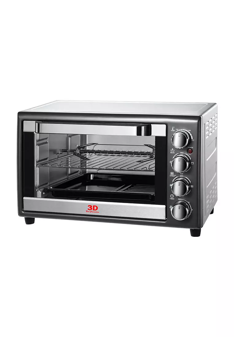 Electric oven store with rotisserie