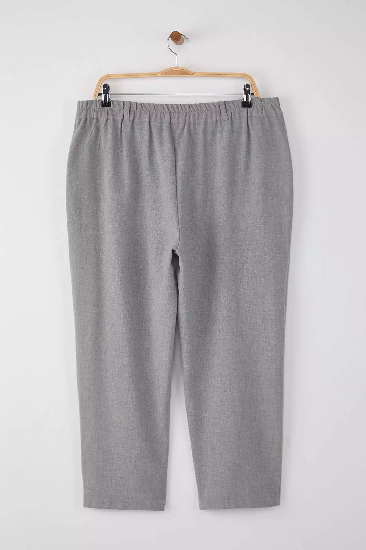 Gray Rubber Waist Woven Premium Fabric Large Size Pants Tbbaw26Ar00012