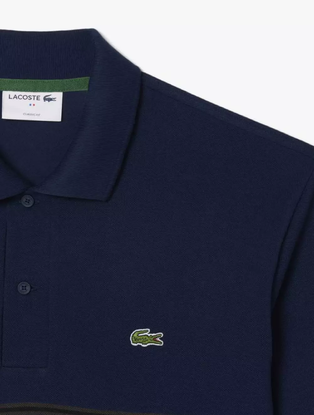 French Made Classic Fit Striped Polo Shirt - Blue