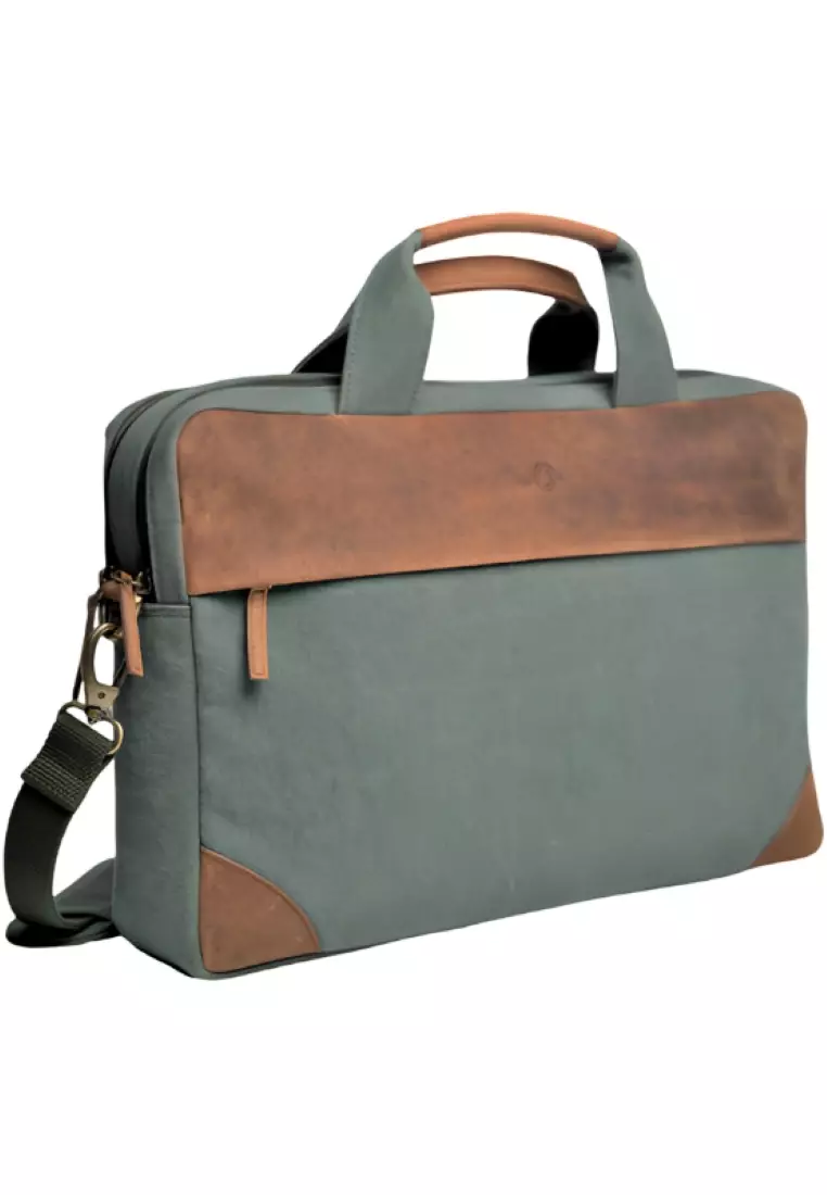 Canvas leather Office Bag for Men - Canvas Laptop Bag Men - Leather Briefcase for Men - Messenger Bag for Men - Men's Handbag Casual - Oxhide J0043