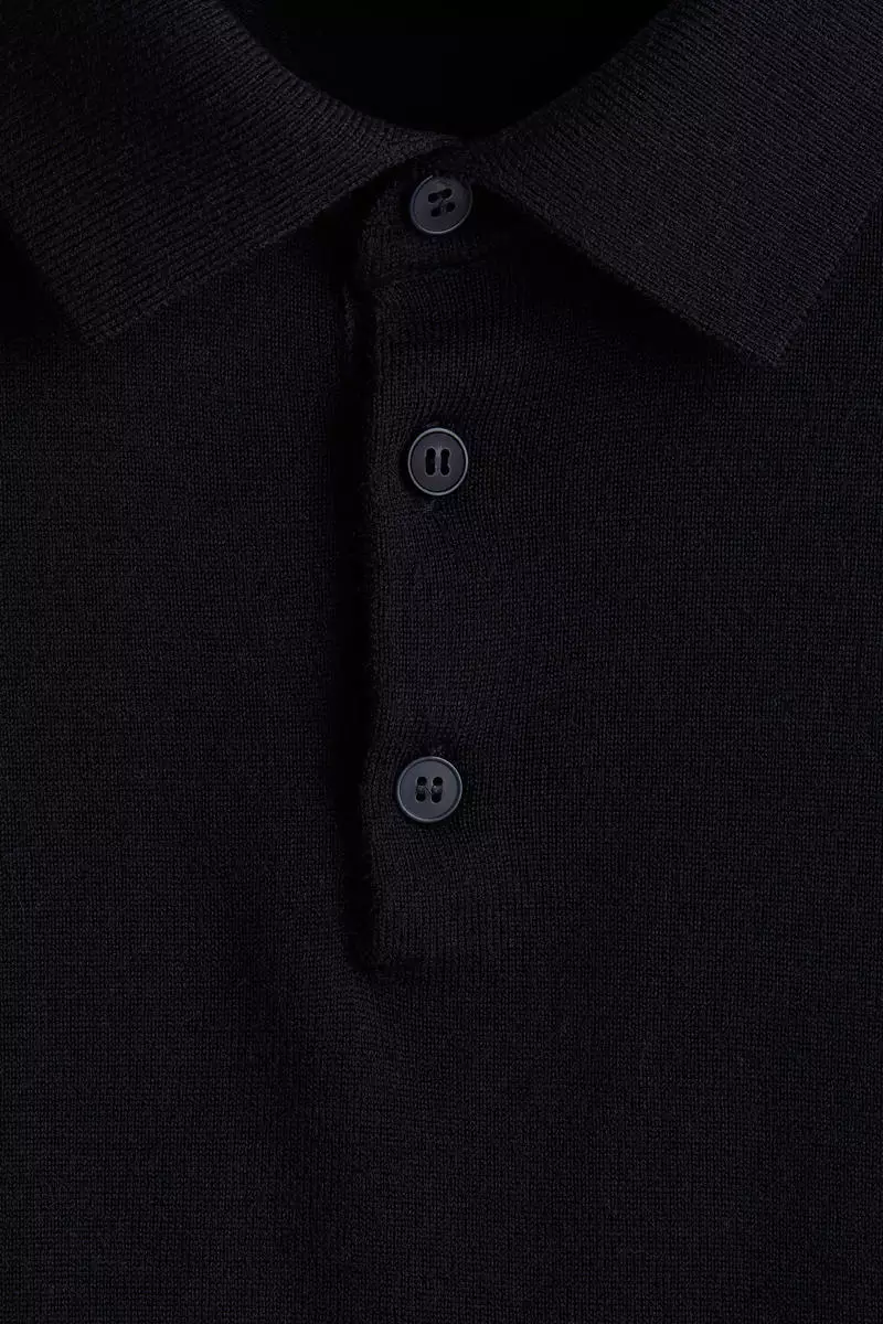 Regular Fit Merino wool polo shirt