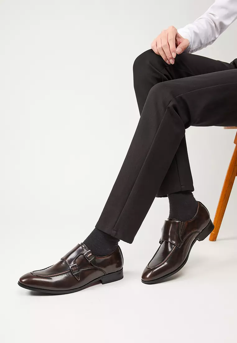 Leather Monk Strap Shoes KB24315-3