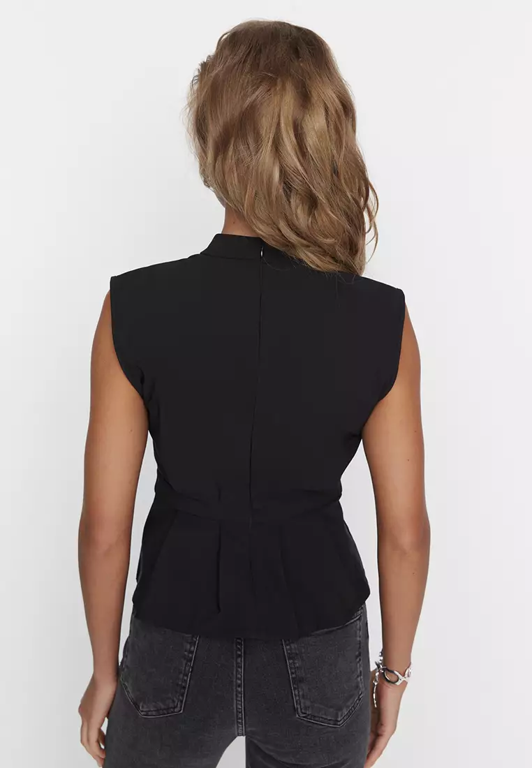 Pleated Peplum Top
