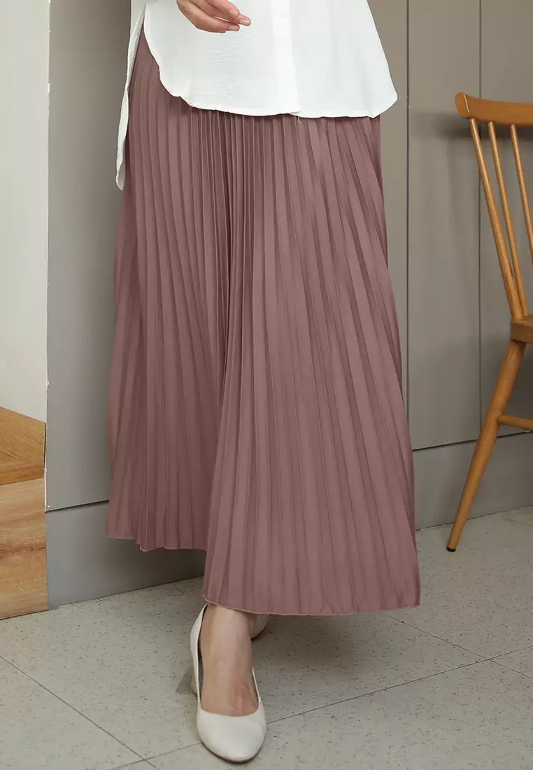 Cotton Bee - Rok Plisket Niana Aline Basic - Choco Brownies