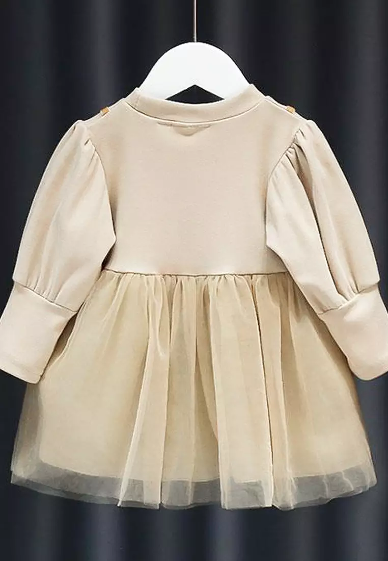 Wakakids Dress Bayi Anak Perempuan Lengan Panjang Gaun Pesta Rok Tutu Ribbon 4436 Venrz Putih