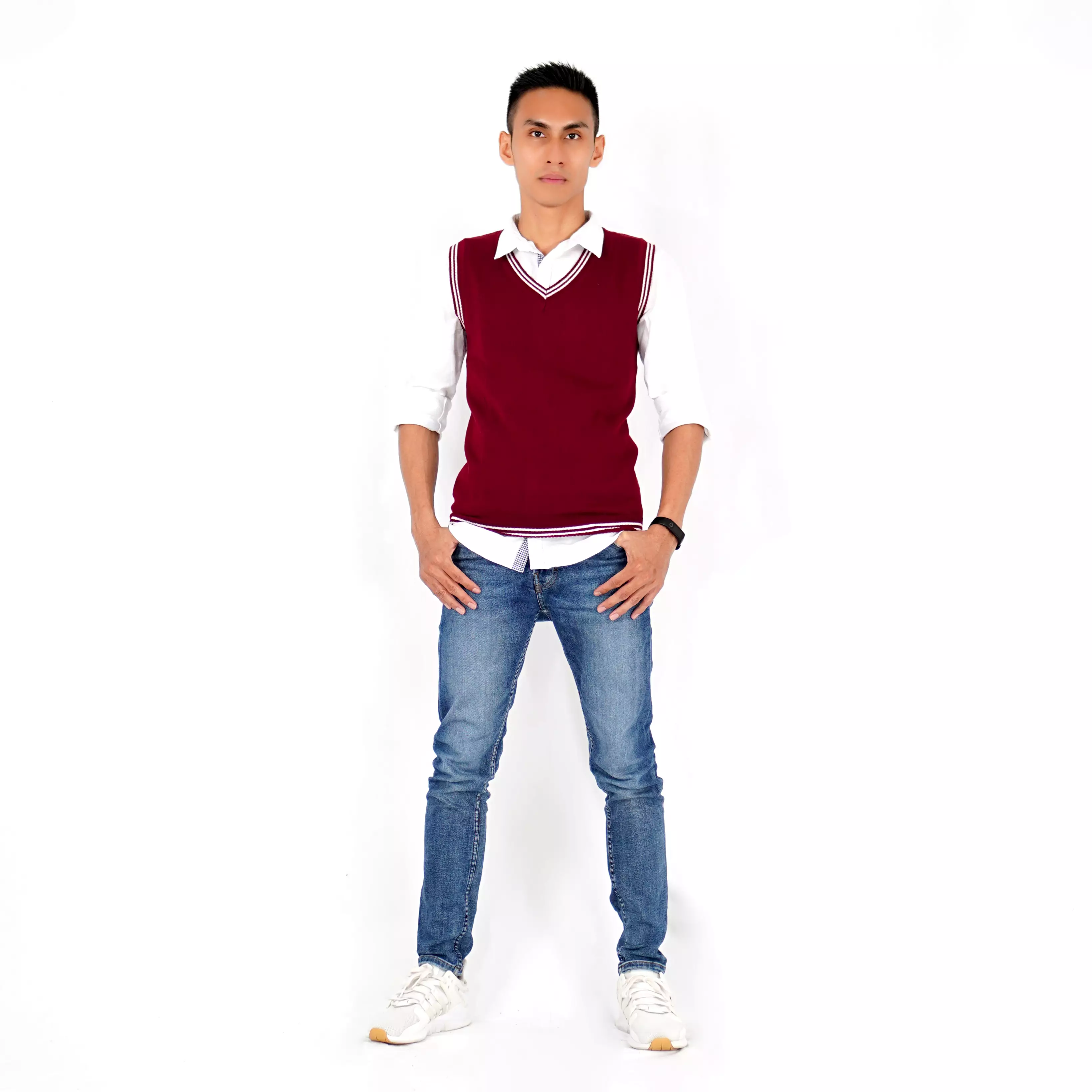 OKECHUKU Echoo Rompi Rajut / Echoo Knit Vest List Putih