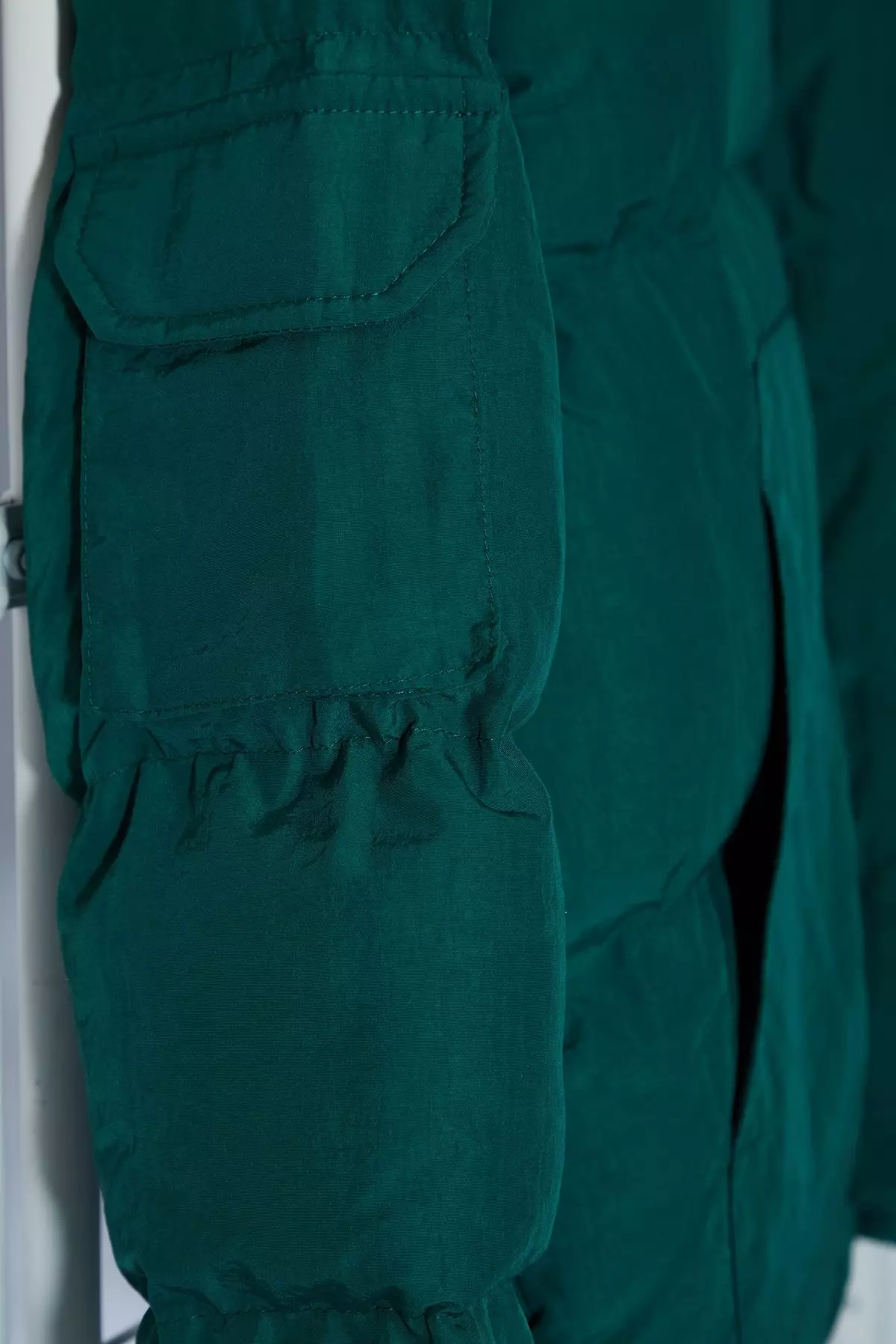 Unisex Green Taslan Relaxed Fit Winter Puffer Coat TMNAW25MO00007