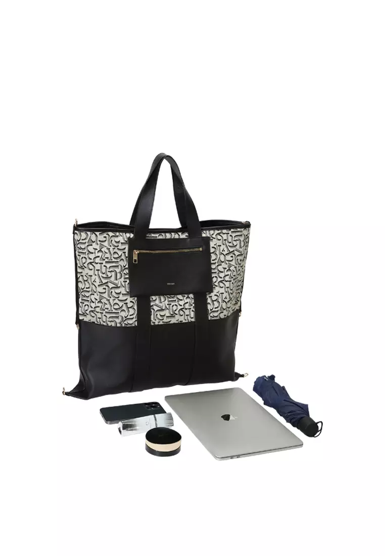 Nin 3-Way Canvas Tote Grand - Cream Beige