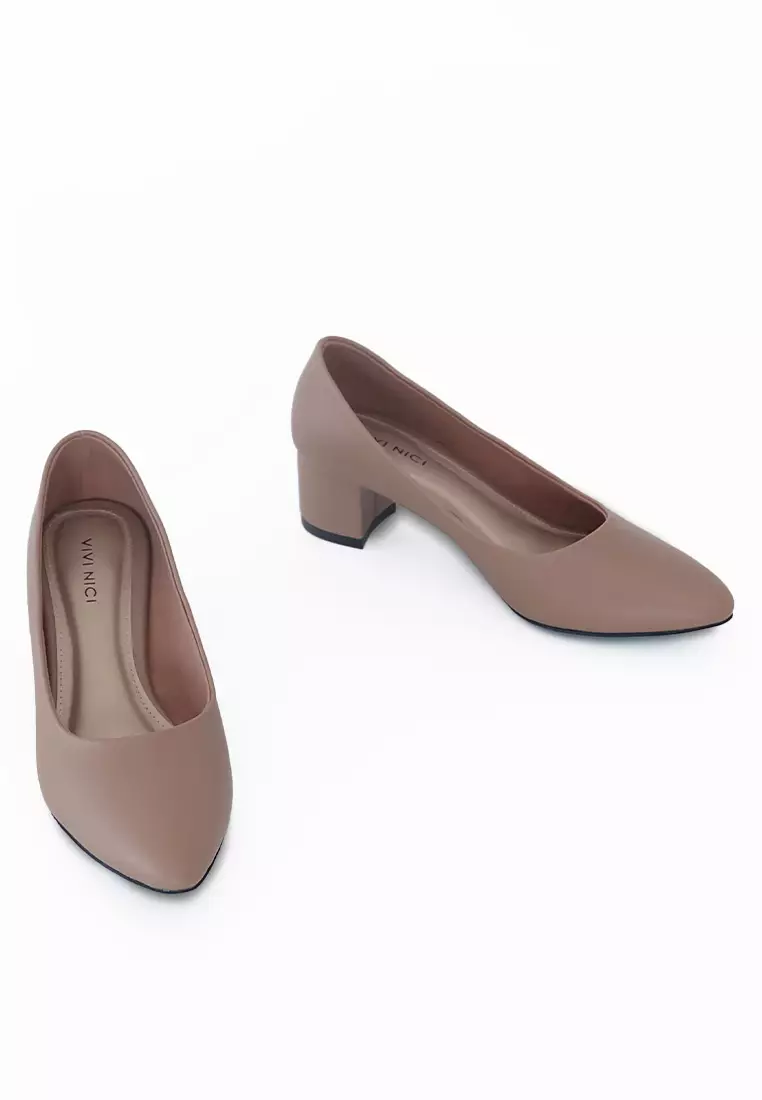 VIVI NICI - Kenici Sepatu Wanita Hak 5 cm Milk Coffee