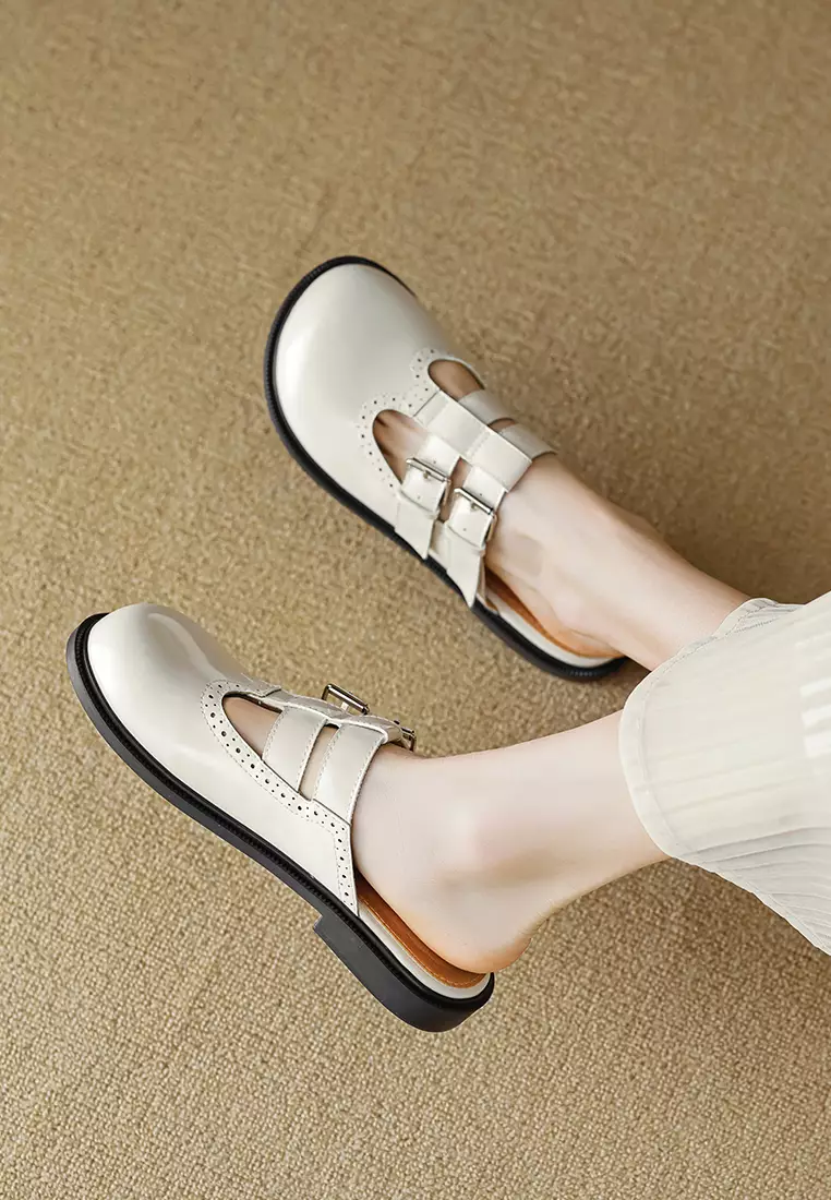 Double Strap Brogue Mules WW939-39